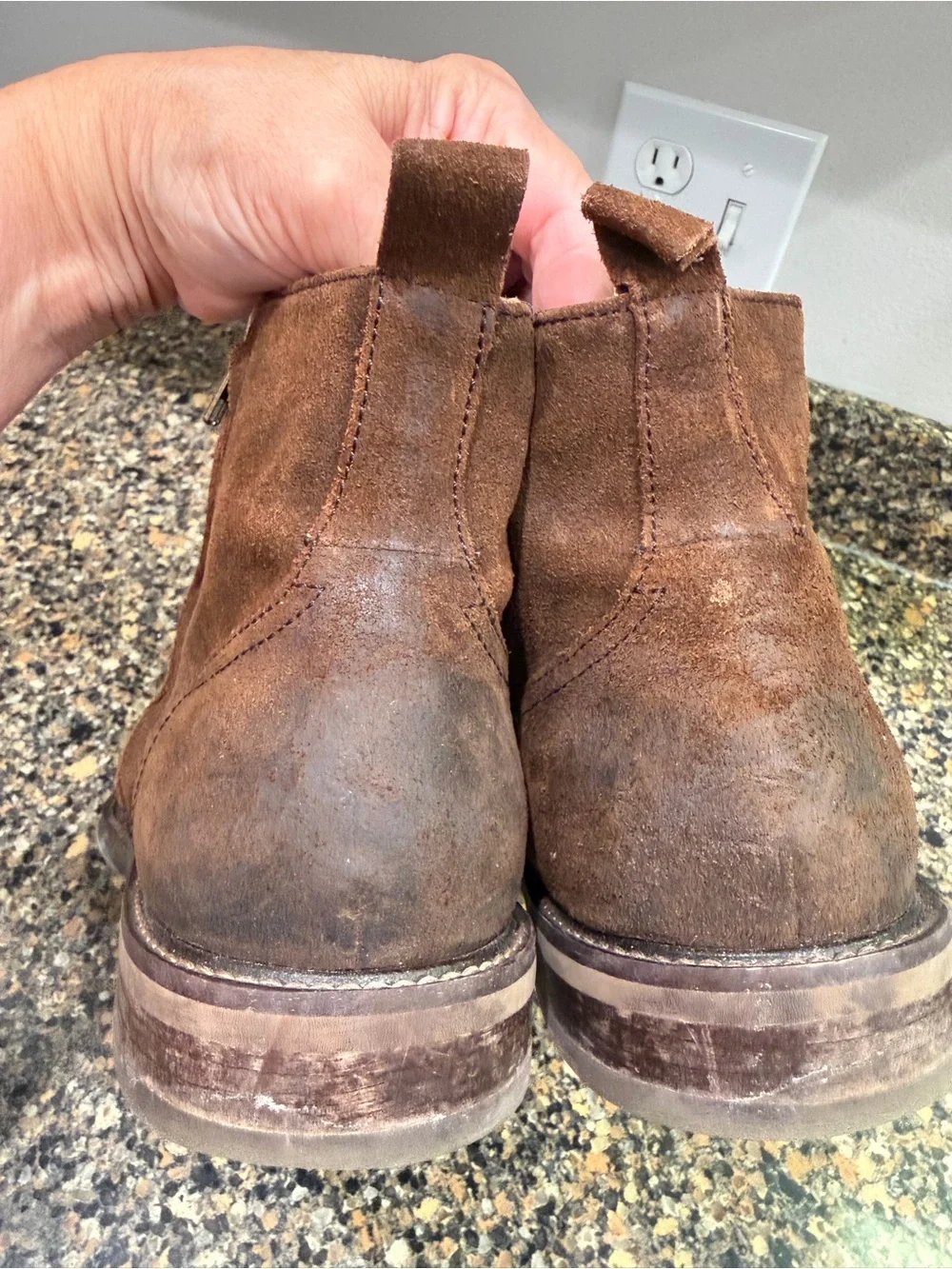 Mens Aston grey 9 Brown Suede Side-Zip Chelsea Boots